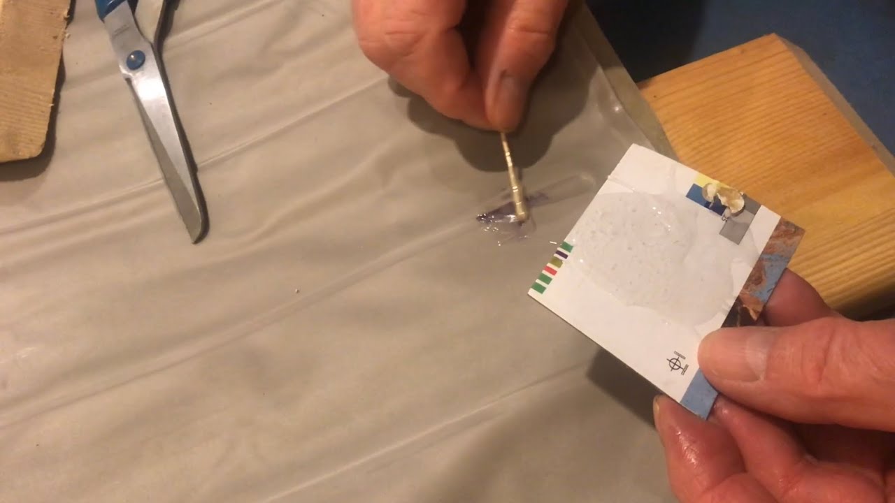 REPAIRING hole in vinyl air mattress using 5 minute epoxy