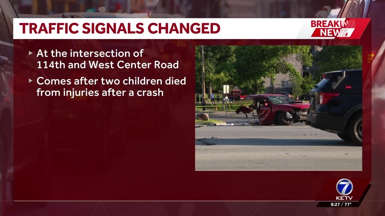 Omaha changes traffic signals at intersection of crash that killed 10-year-old, 5-year-old