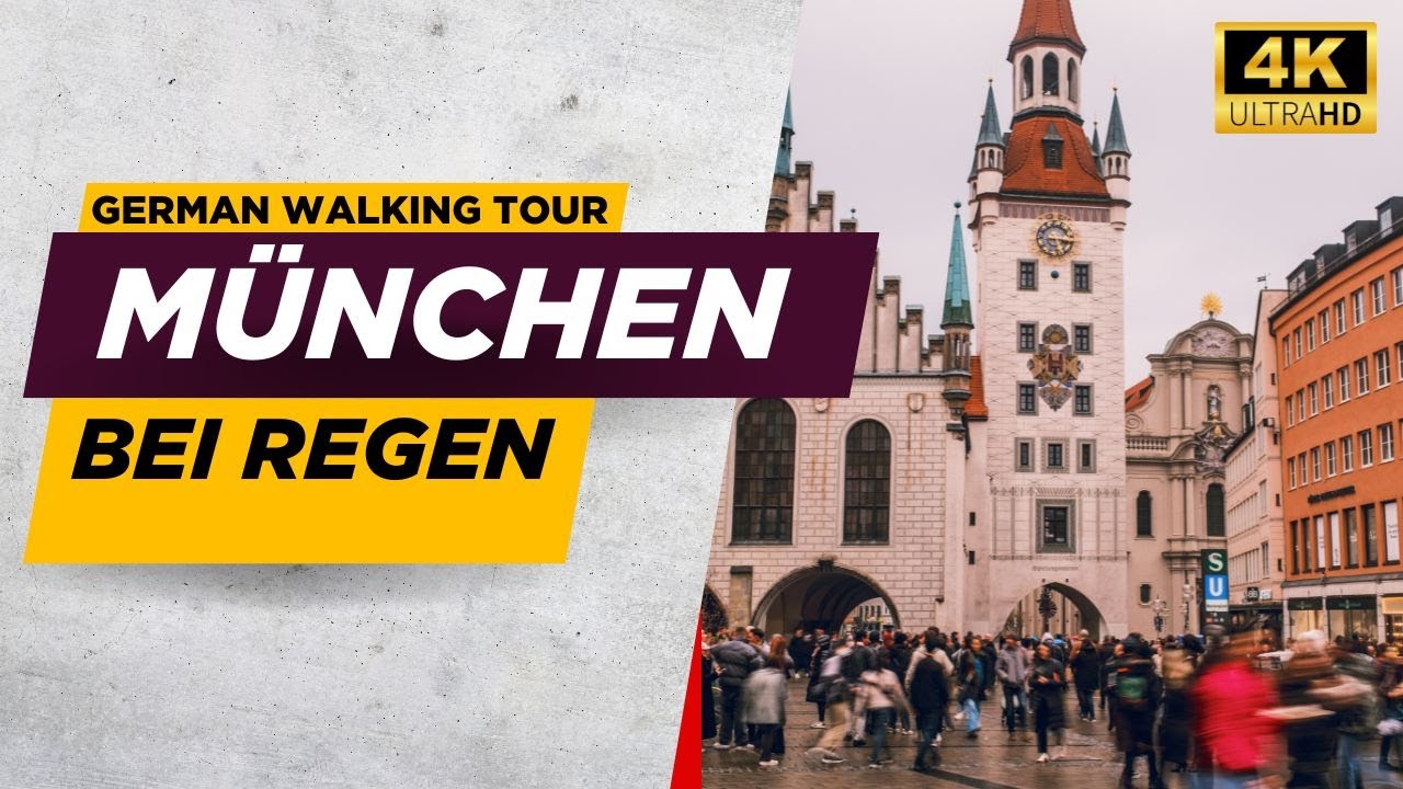 Exploring Munich in the Rain | Germany Walking Tour 4K (March Vibes)