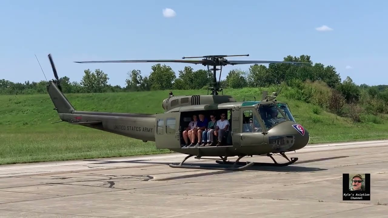 Bell UH-1 Huey Start Up, Take Offs, Landings, and Shut Down