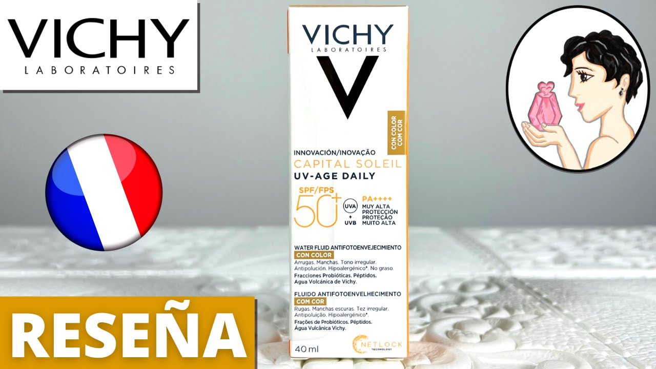 🤎VICHY Capital Soleil UV-AGE Daily SPF 50+ con COLOR✅El Mejor Bloqueador Solar para ACLARAR la Piel