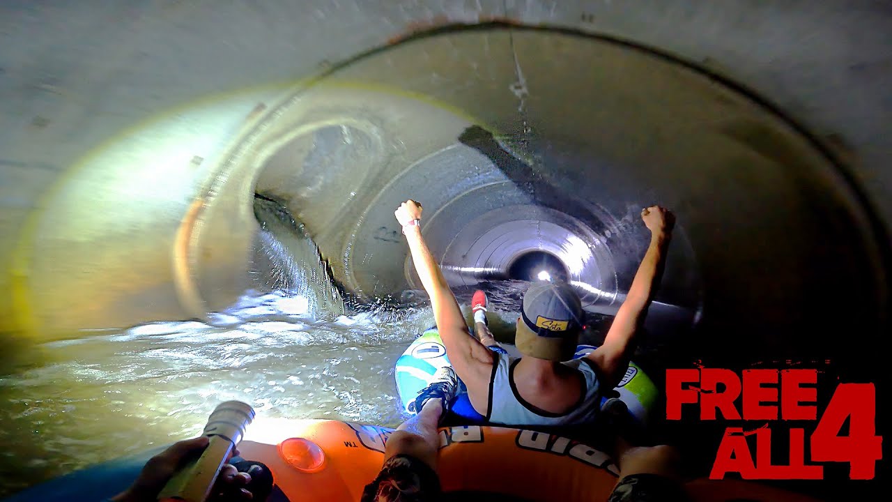 Tubing Down a Storm Drain!