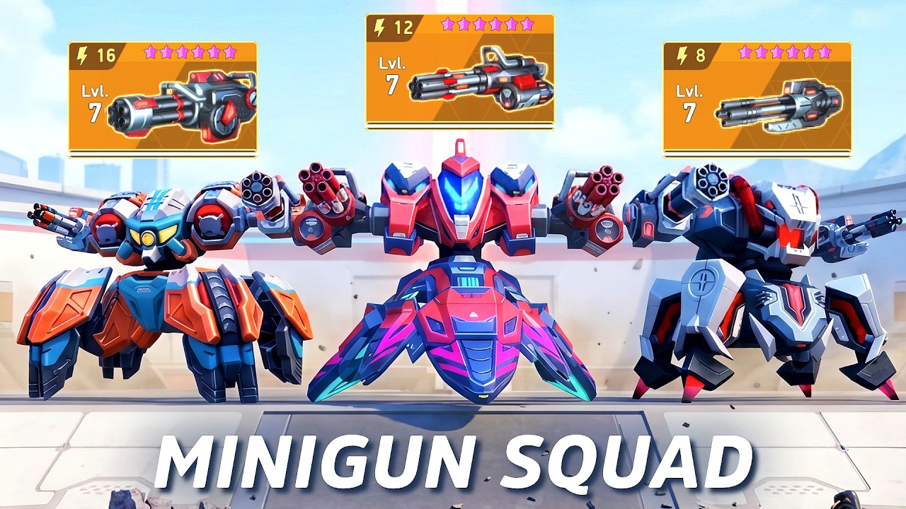 MINIGUN SQUAD - Blizzfrost, Parasite, Vortex - Mech Arena
