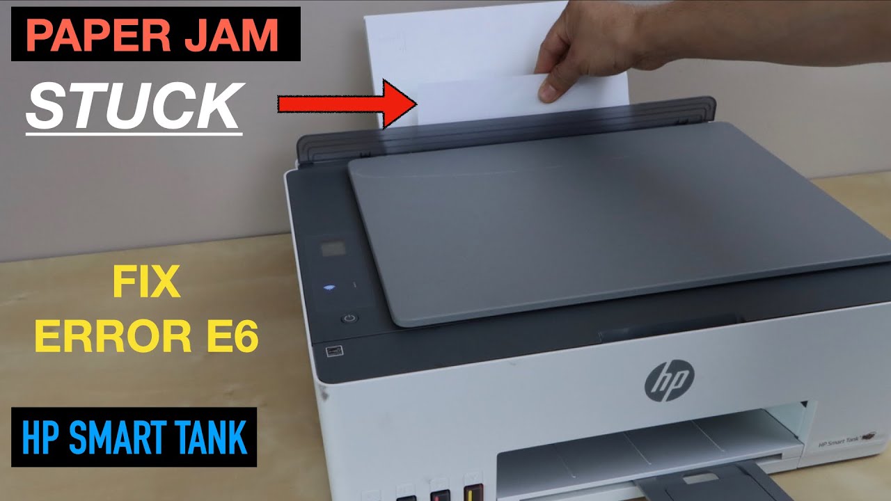 Замятие бумаги в HP Smart Tank 5000 / 5100 | Ошибка E6 | Извлеките застрявшую бумагу!!
