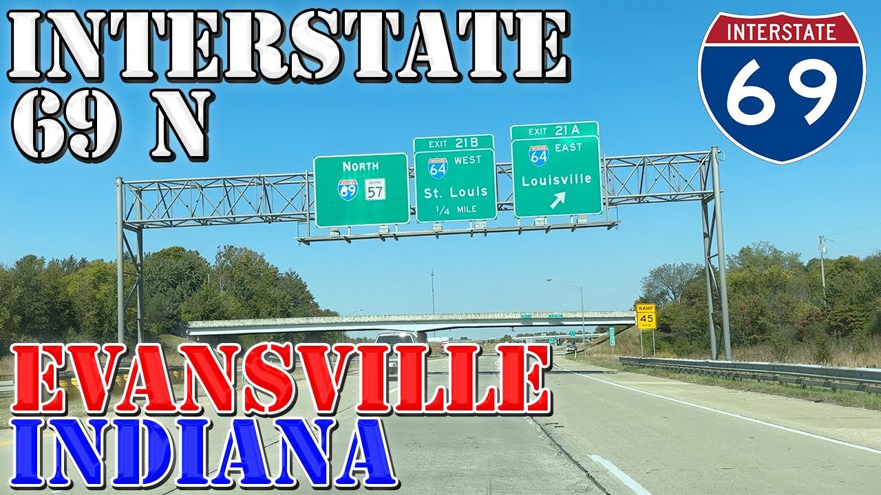 I-69 North to I-64 - Evansville - Indiana - 4K Highway Drive