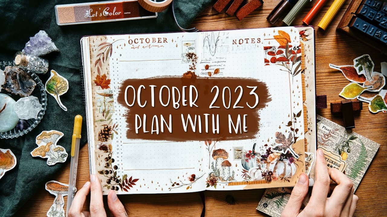 October Plan With Me | Autumn In My Bullet Journal - Vintage Scrapbooking Theme