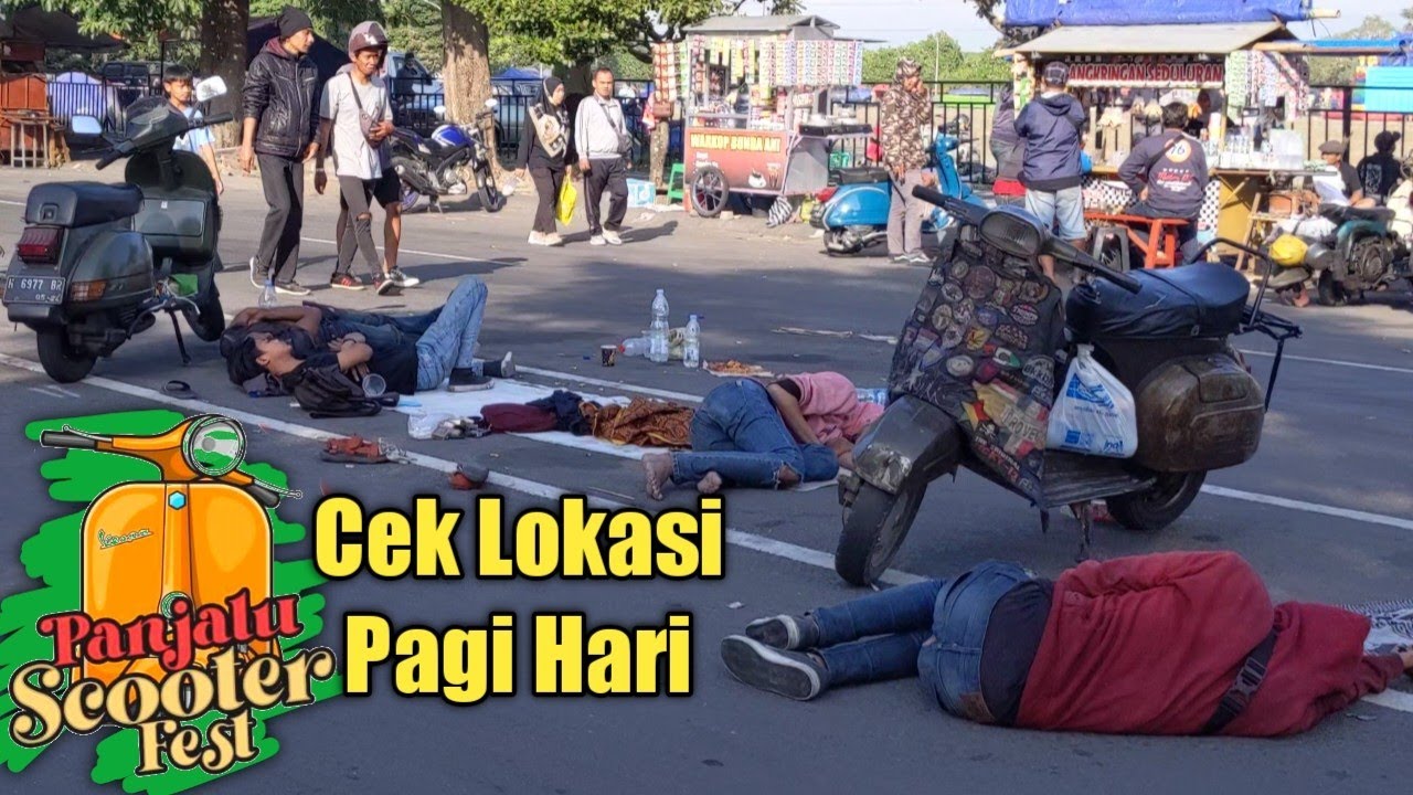 Suasana Pagi Hari Anak Vespa di Panjalu Scooter Fest Kediri 2022