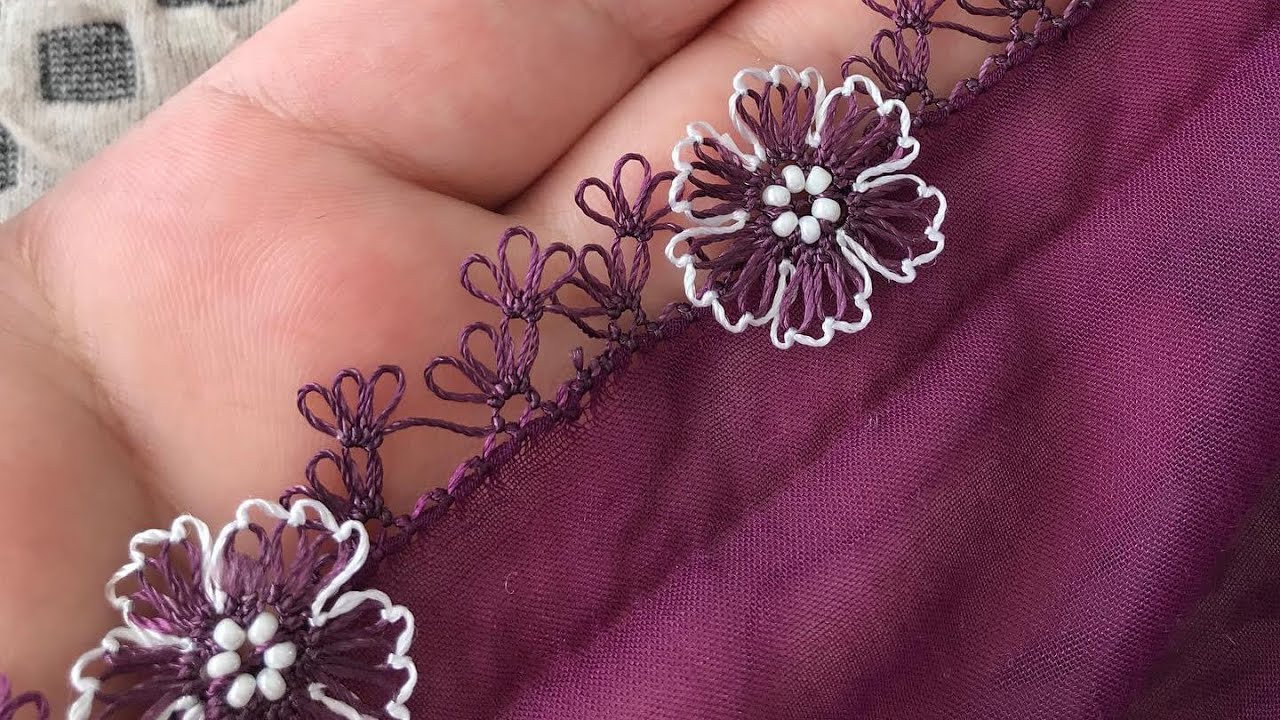 Papatya motifimin yapım aşaması, İğne oyası motif yapılışı