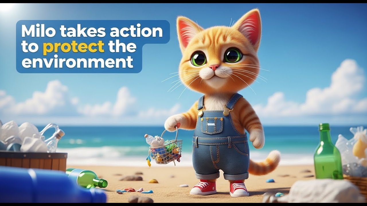 Cat Story: How Milo Fights Plastic Pollution to Save Our Earth