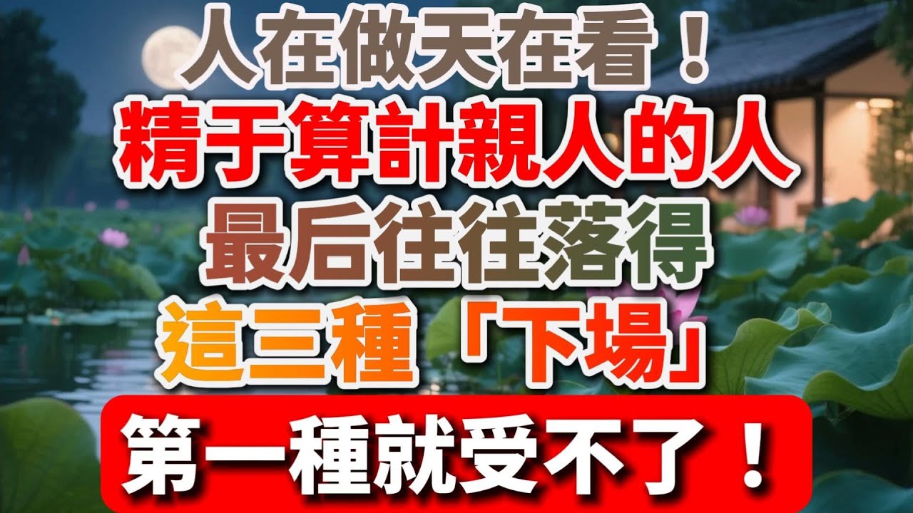人在做天在看！精於算計親人的人，最後往往落得這三種「下場」，第一種就受不了！【暮年幸福】#晚年生活 #中老年生活 #為人處世 #生活經驗 #情感故事 #老人 #幸福人生 #人生感悟