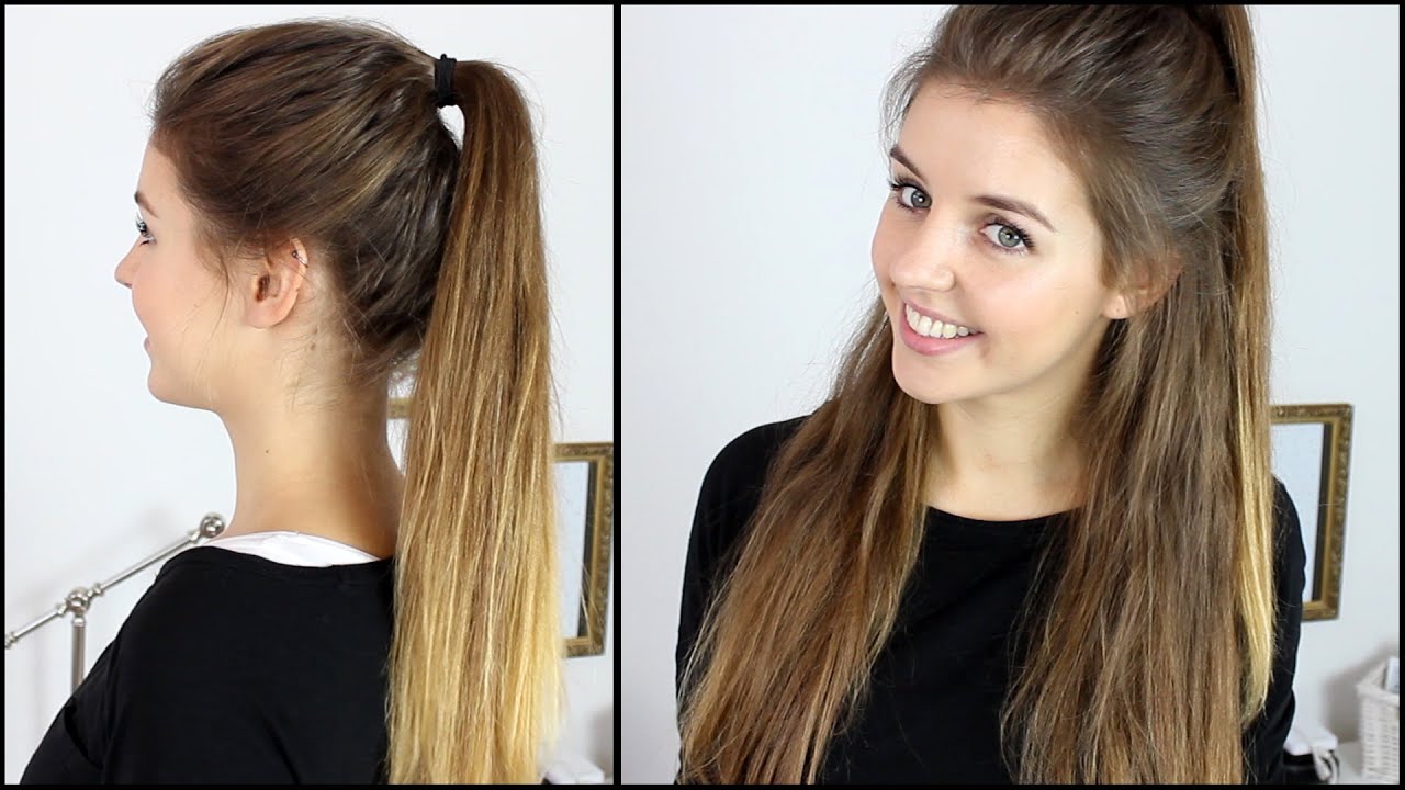 Hoher Zopf + Halboffene Frisur mit Extensions | Frisuren Freitag | Lovethecosmetics