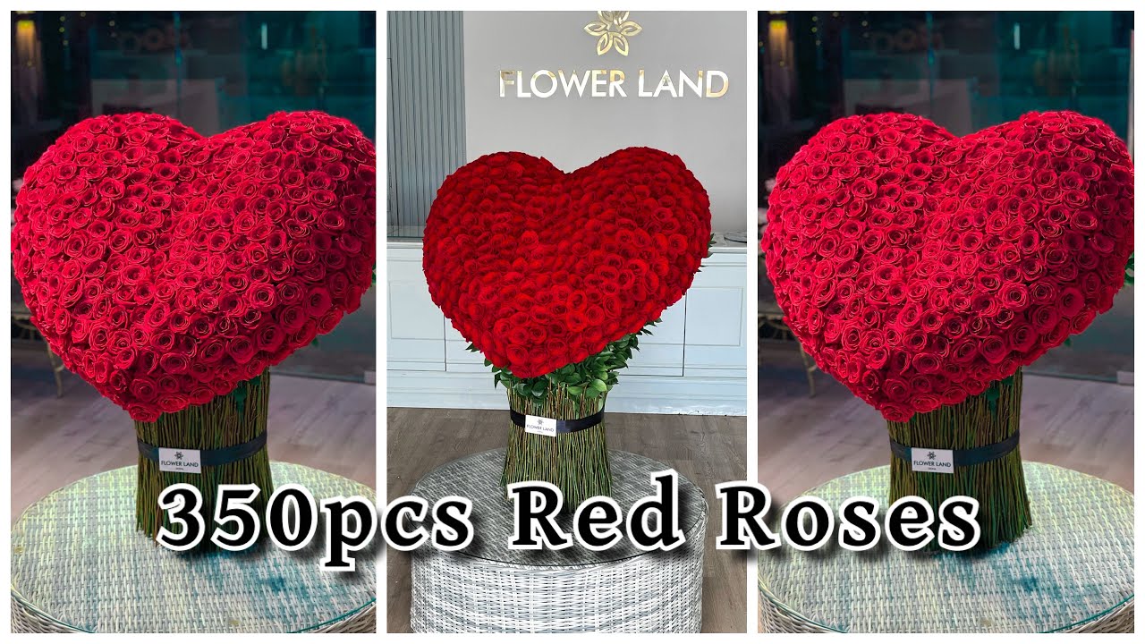 How to make Heart shape roses 75X75 cm Board 