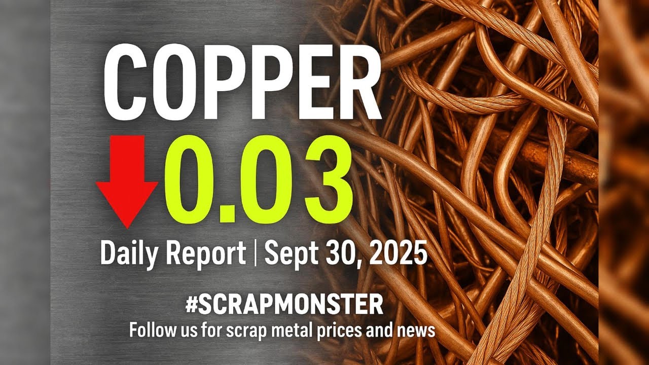 Copper &minus;$0.03 | Daily Scrap Price Report 09/30/25 | #ScrapMonster