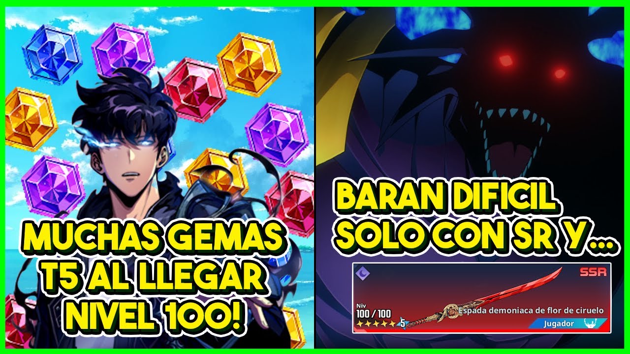 💎MUCHAS GEMAS GRADO 5 SOLO LLEGANDO A NIVEL 100💎🔥BARAN DIFICIL CON SR + KATANA!🔥Solo Leveling ARISE