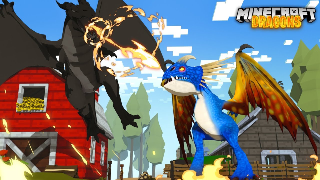 NEW WILD DRAKE DRAGON FIGHTS MY NADDERS! - Minecraft Dragons