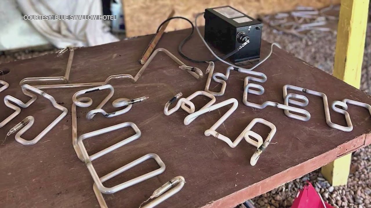 Tucumcari works to repair hail-damaged neon signs