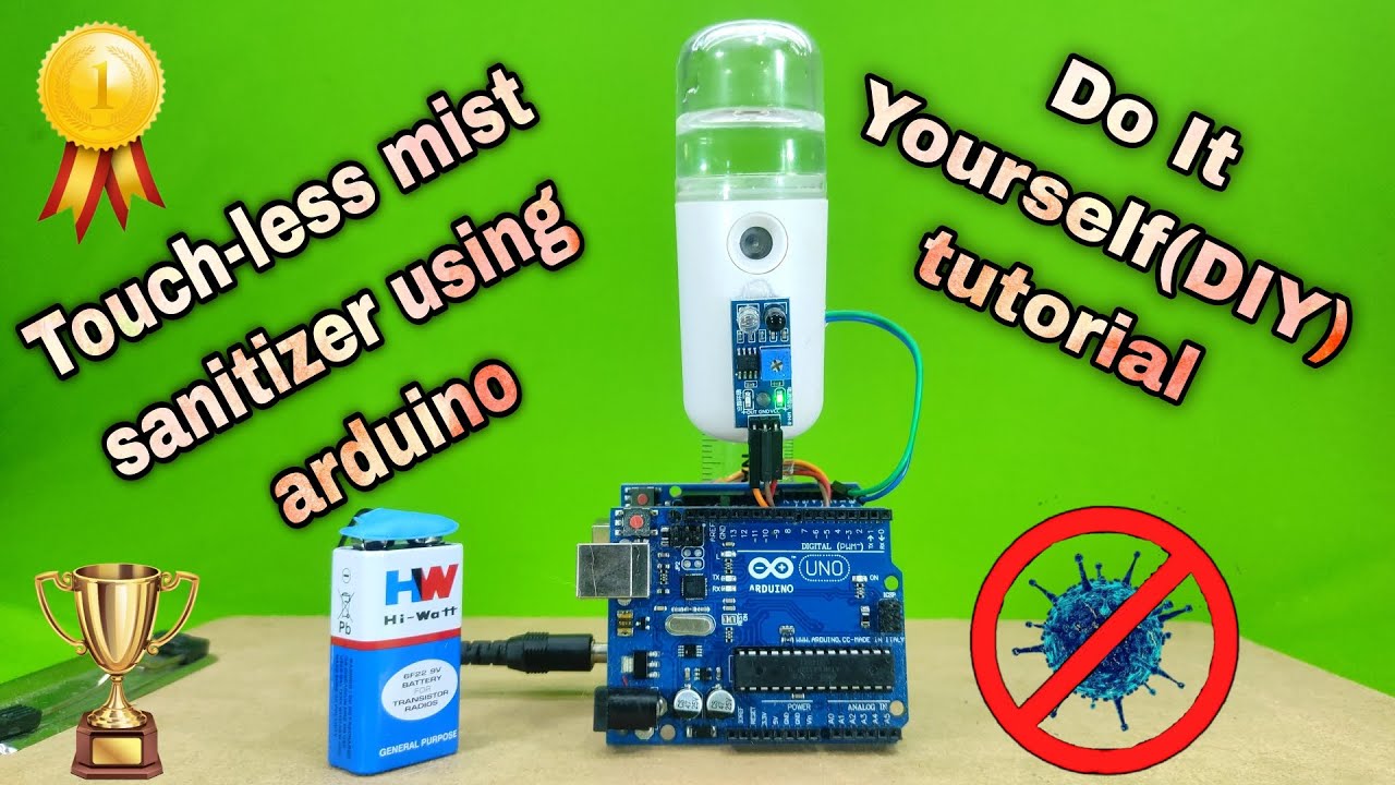 how to make a touch-less mist sanitizer dispenser using Arduino || simple Arduino projects || DIY