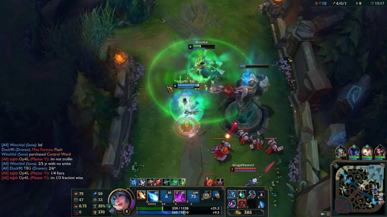 LoL Season 8 Sona Support - Game Replay - S+ 11/0/14