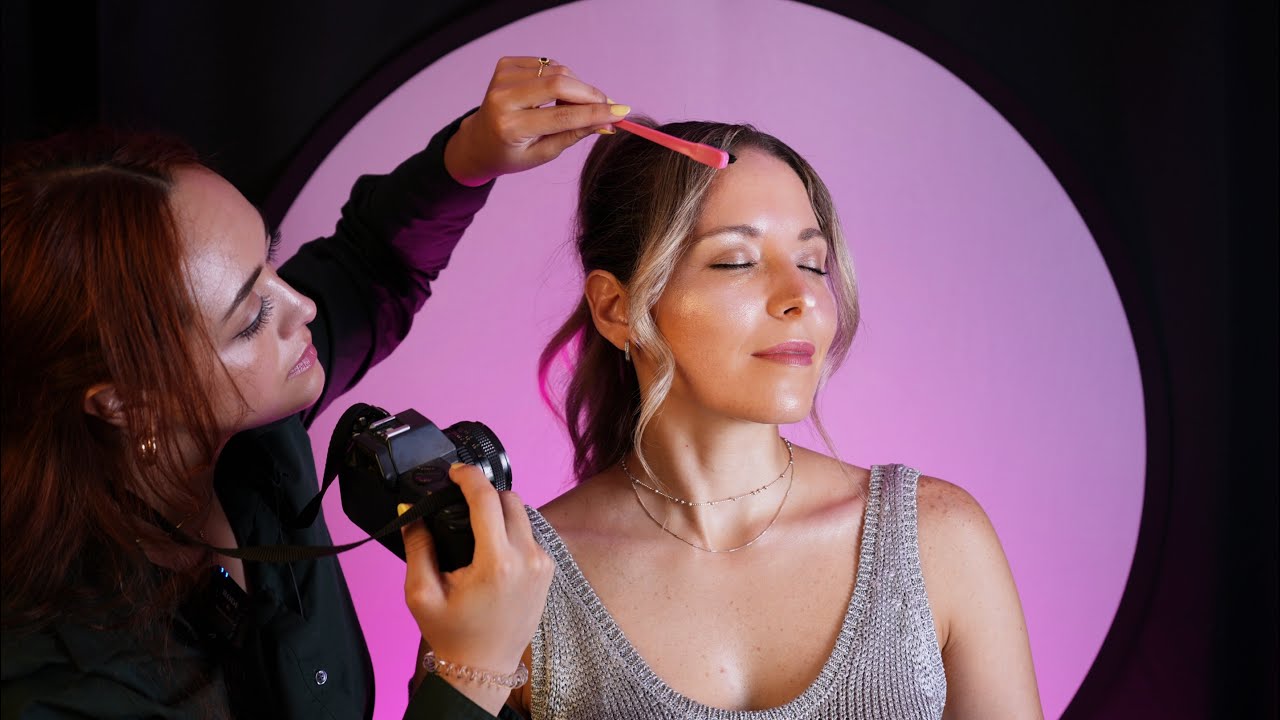 ASMR-фотосессия для редакции: укладка волос, идеальный макияж, последние штрихи | Soft Spoken