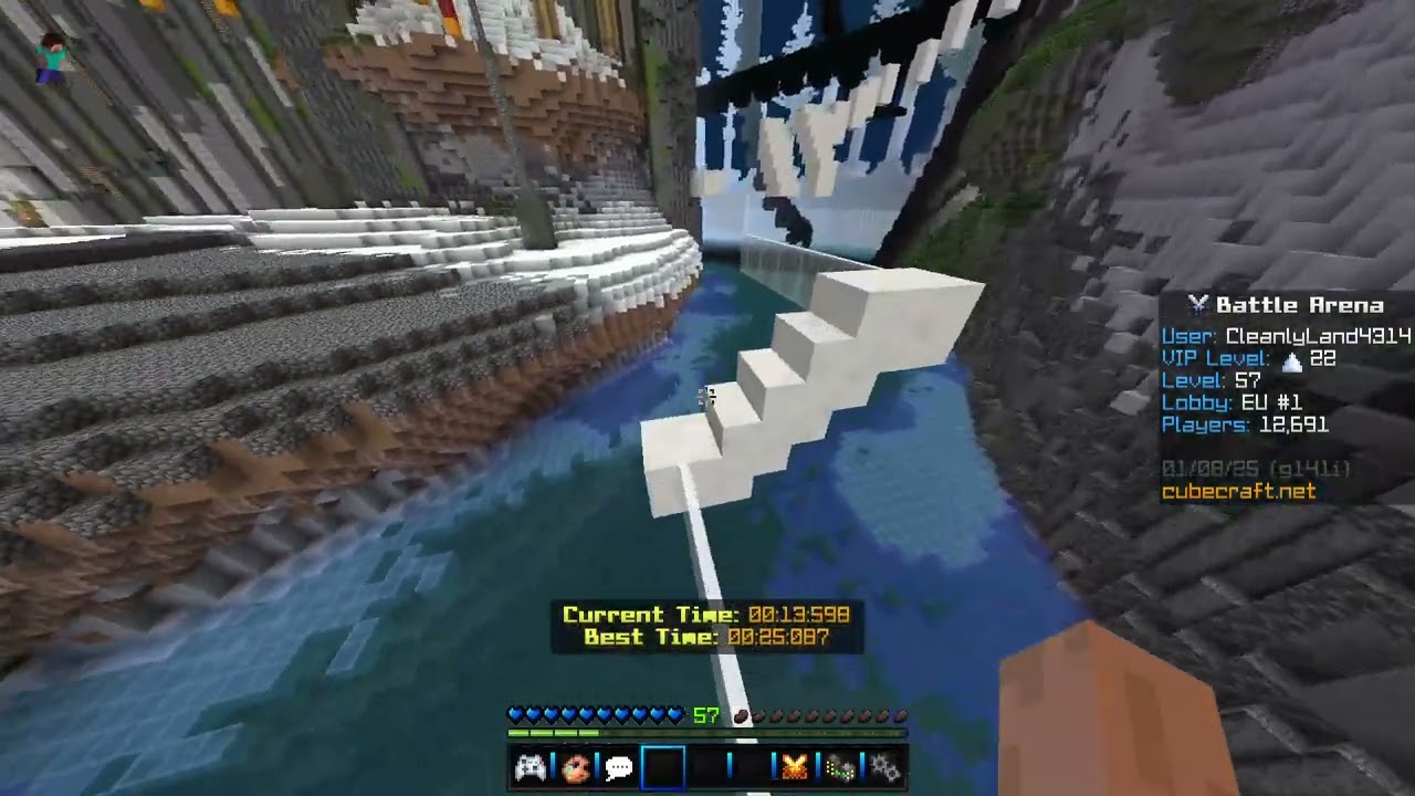 Cubecraft parkour 25 seconds record (idk if world record)