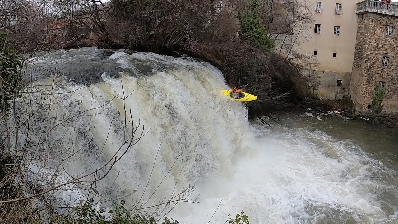 Chute + Descente kayak Couze Chambon !!!