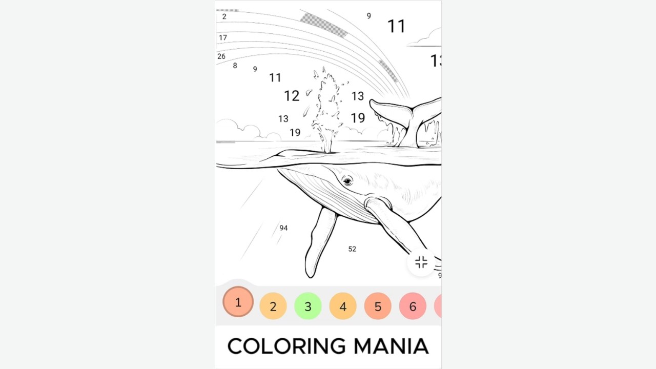 coloring a whale swimming and spouting water in the sea with a rainbow in the sky with fun #art