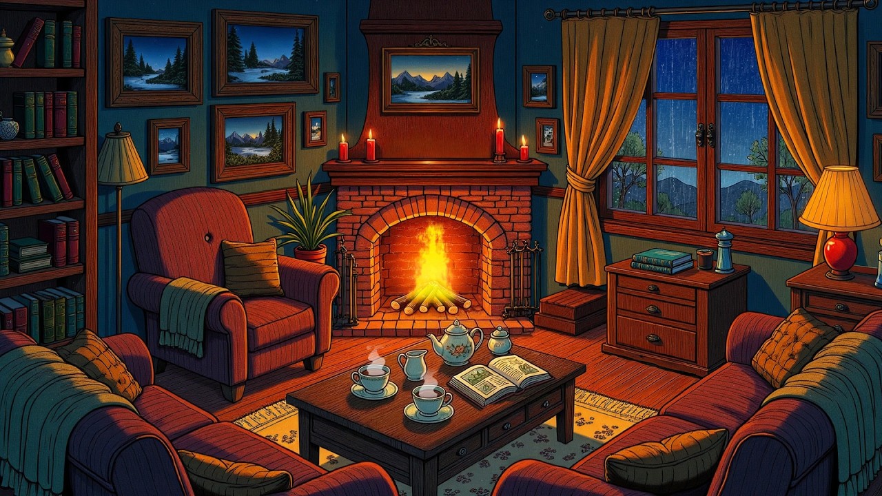 1930s oldies classic music playing softly in another room on a quiet night