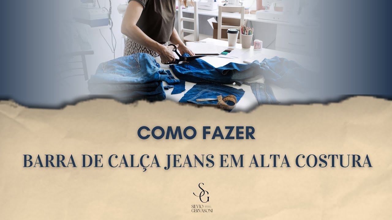 BARRA DE CALÇA JEANS EM ALTA COSTURA.