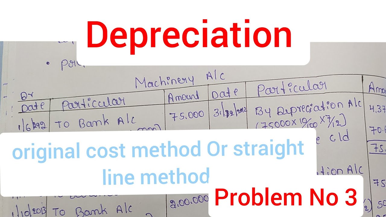 depreciation SLM or original cost method problem no 3