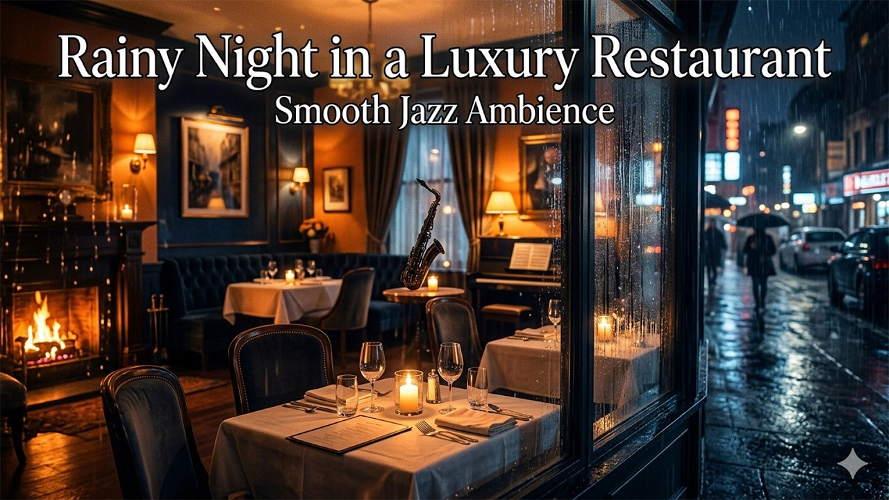 Rainy Night in a Luxury Restaurant Smooth Jazz Ambience