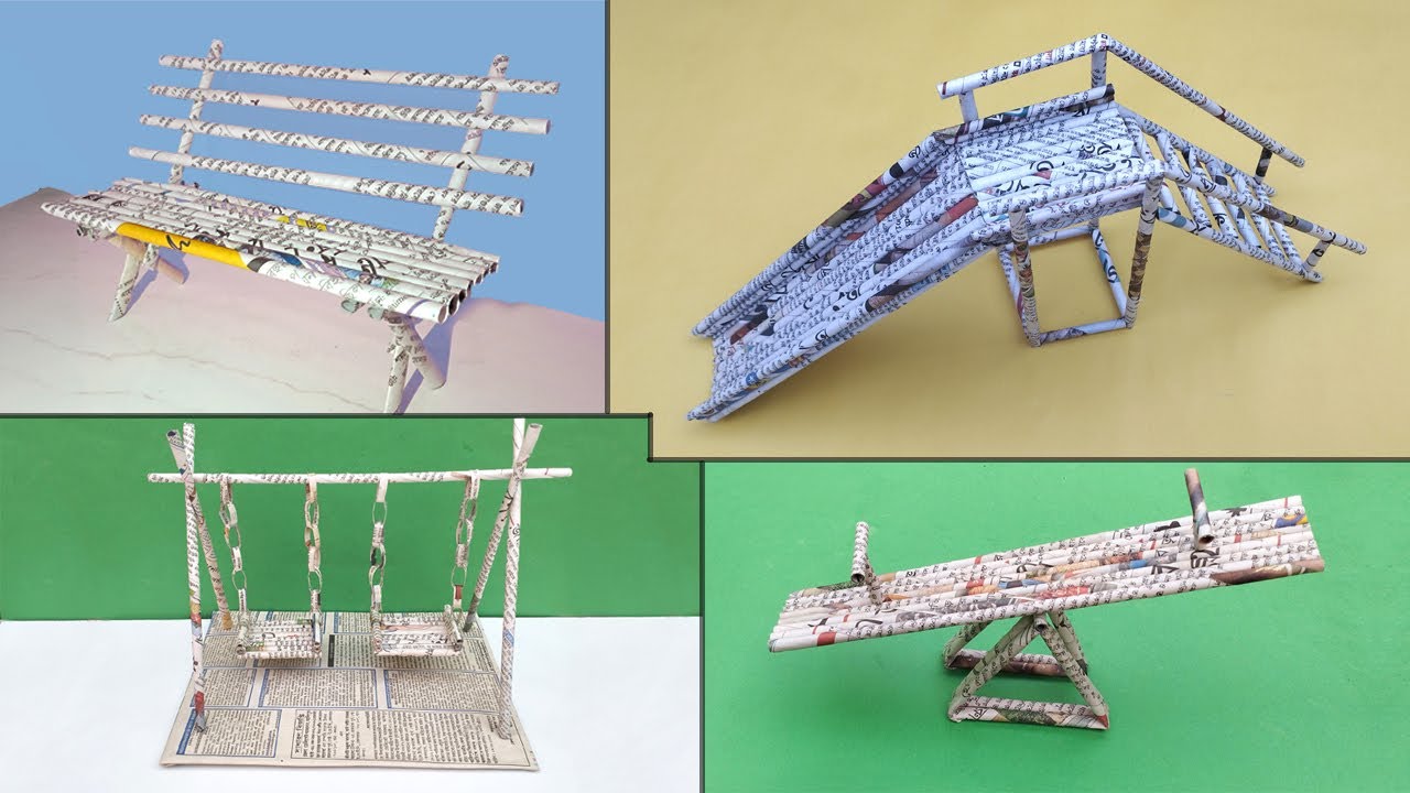DIY park model for school project | Playground model | DIY project with newspaper