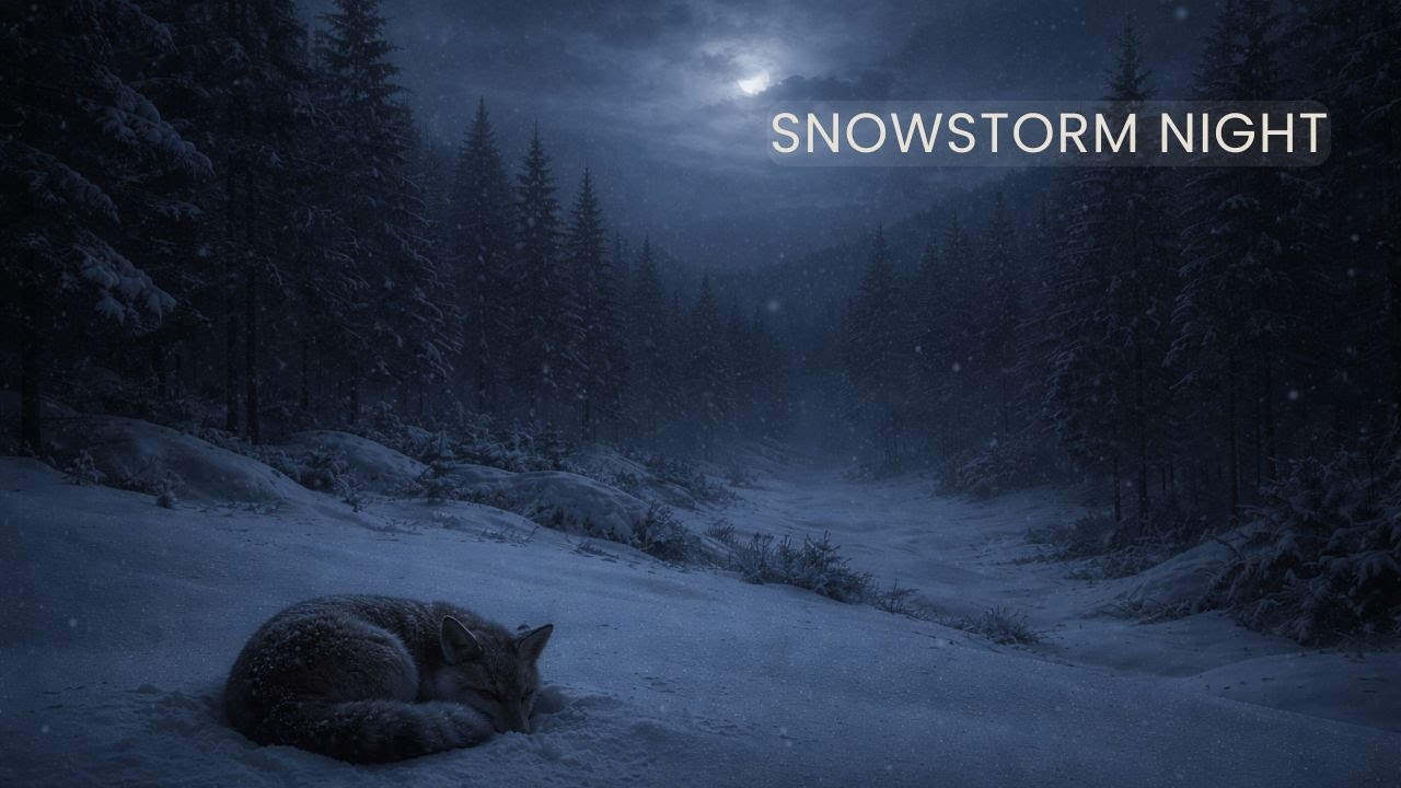 Winter Snowstorm at Night – 10 Hours | Deep Sleep, Cozy Blizzard Sounds | No Music