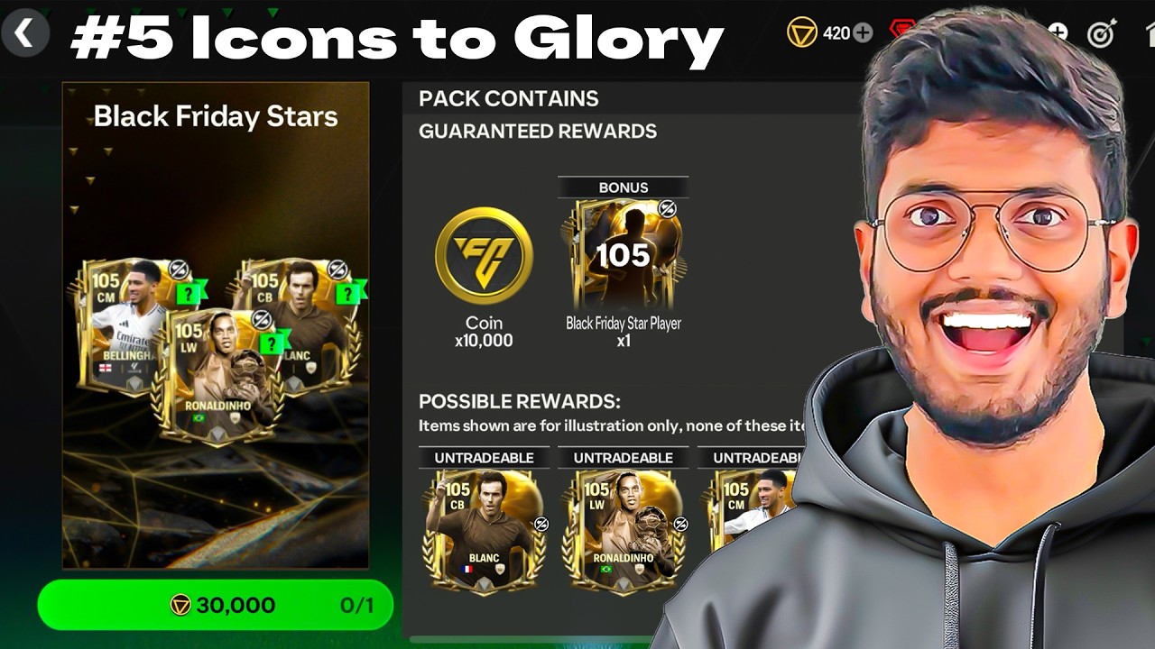 I Opened 105 OVR Guaranteed Pack from Black Friday - Icons to Glory (Ep 5)