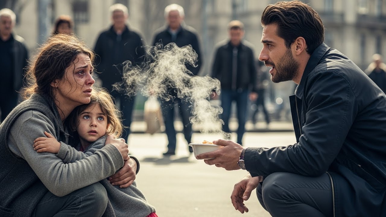 Mama cerșetoare - Primește mâncare de la un străin - Descoperă că e tatăl fiicei ei secrete.