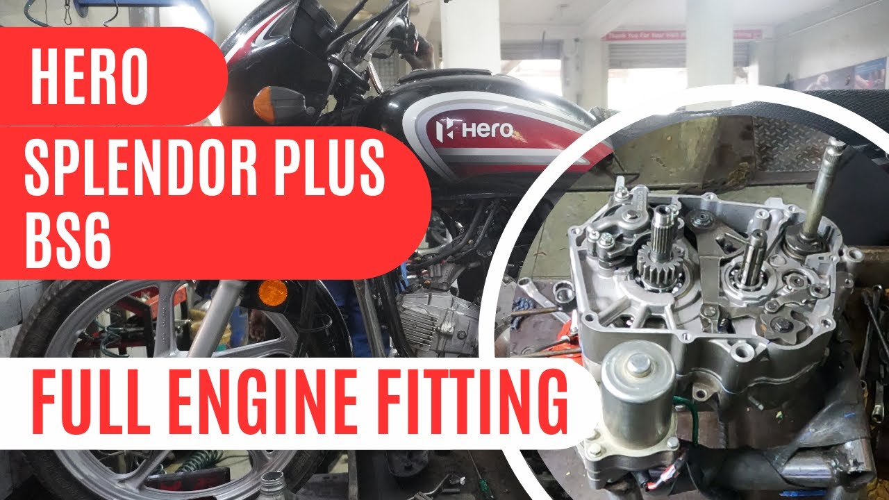 SPLENDOR PLUS BS6 | Full Engine Fitting | #motorcycle #herosplendor #splendorplus #splendorplusbs6