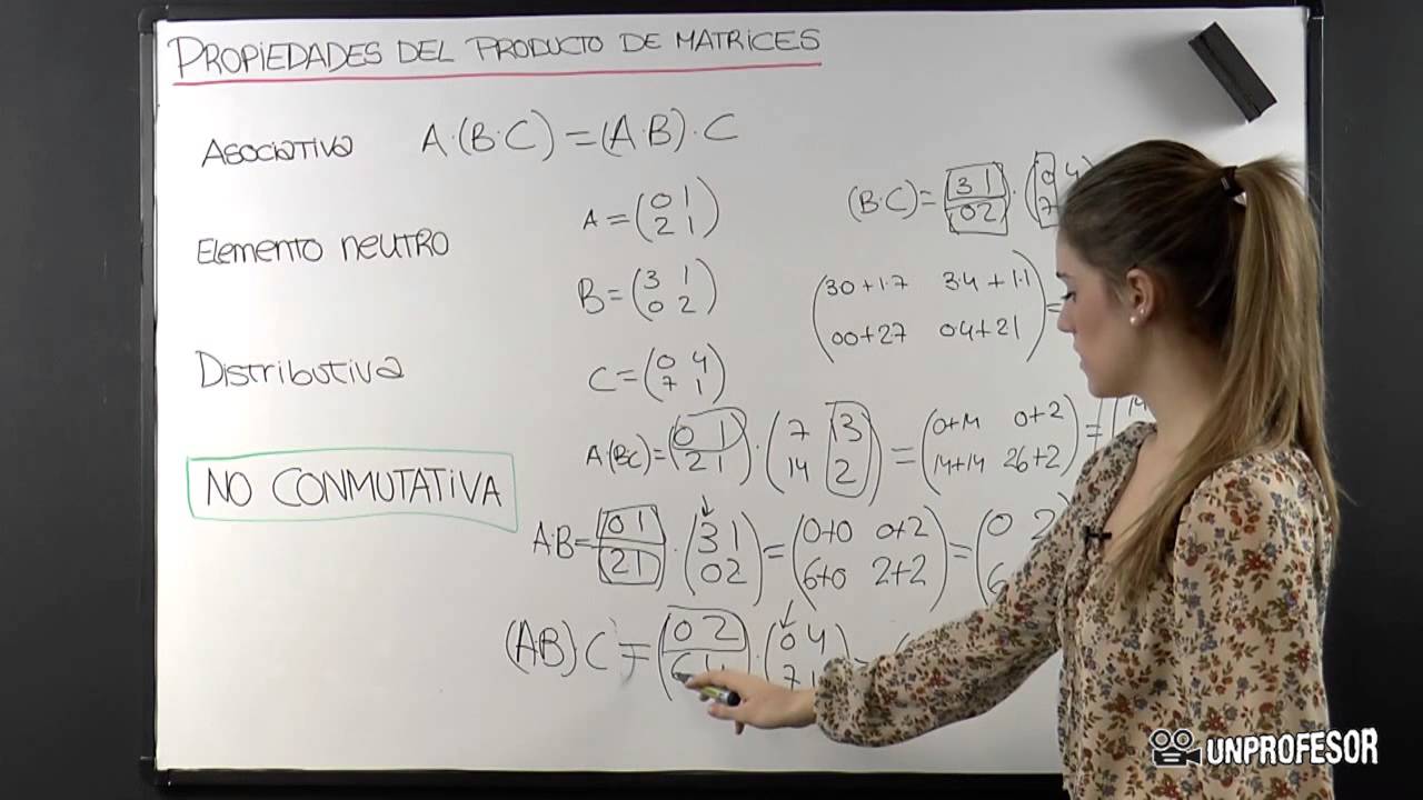 Propiedades del producto de matrices