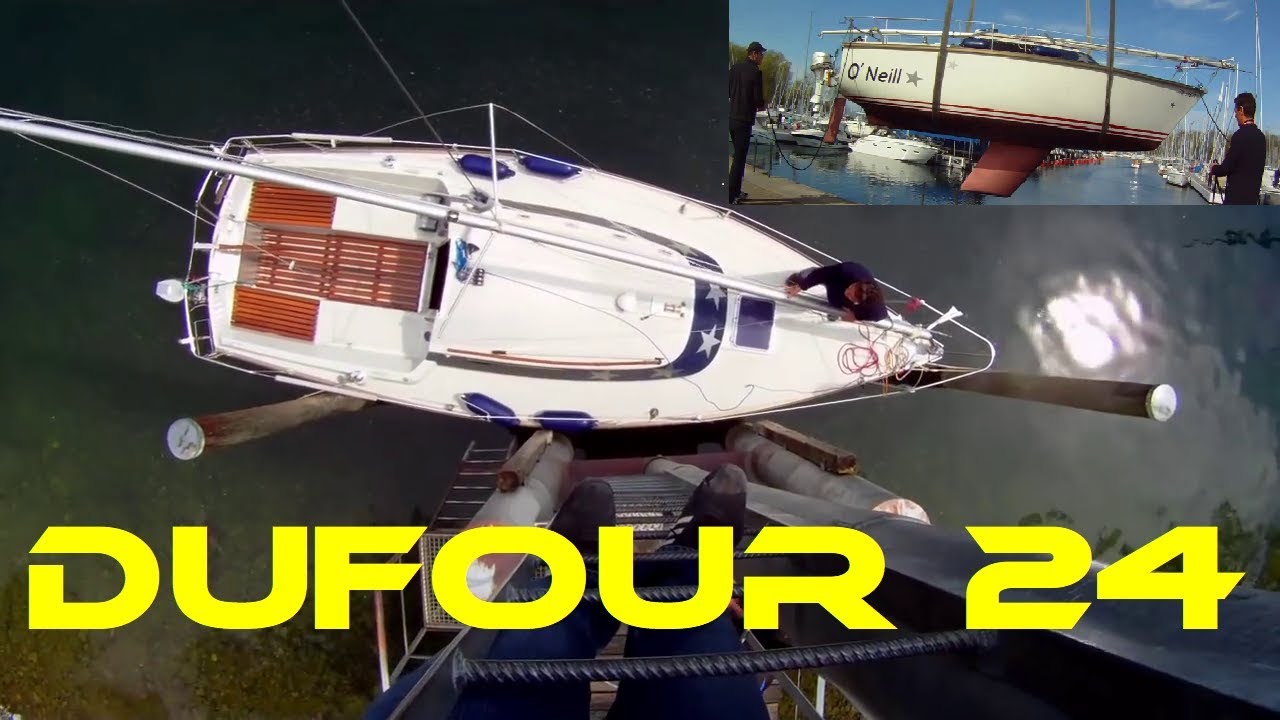 Dufour 24 - Boot ins Wasser mit Mast stellen