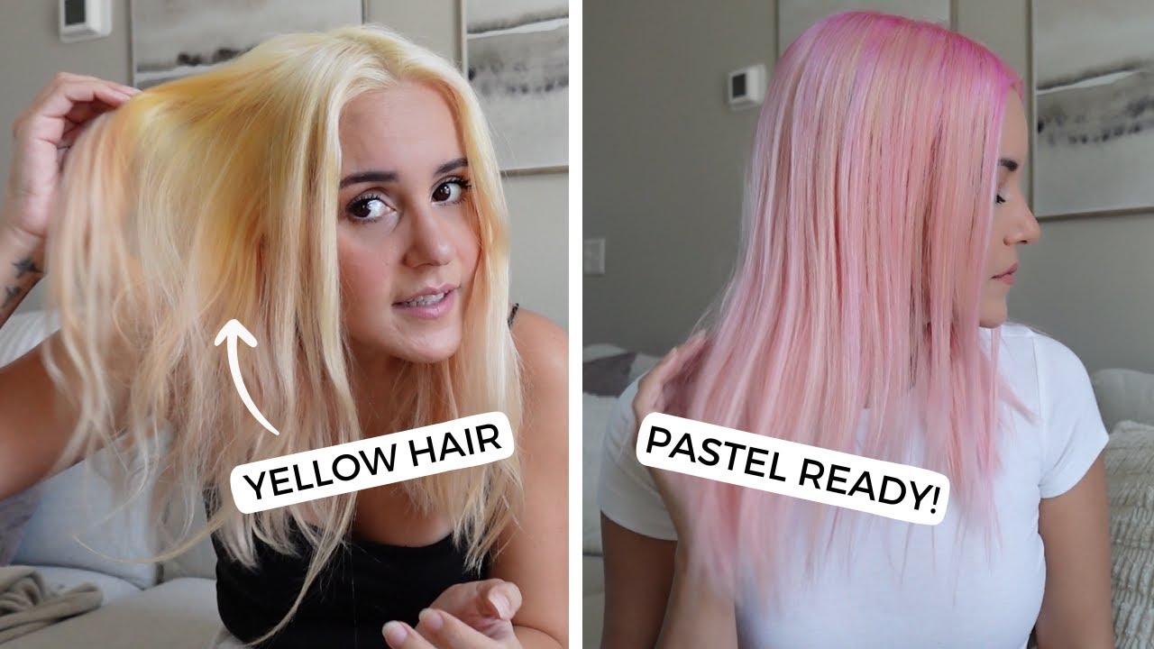 Trying to fix my stained blonde hair with a bleach bath