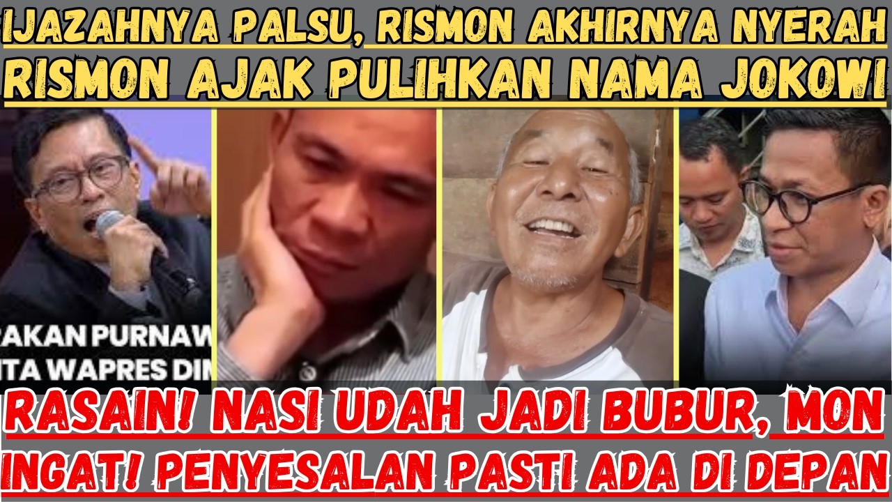 Ijazahnya Palsu, Rismon Akhirnya Nyerah! Rismon Ajak Pulihkan Nama Jokowi | Nasi Dah Jadi Bubur, Mon