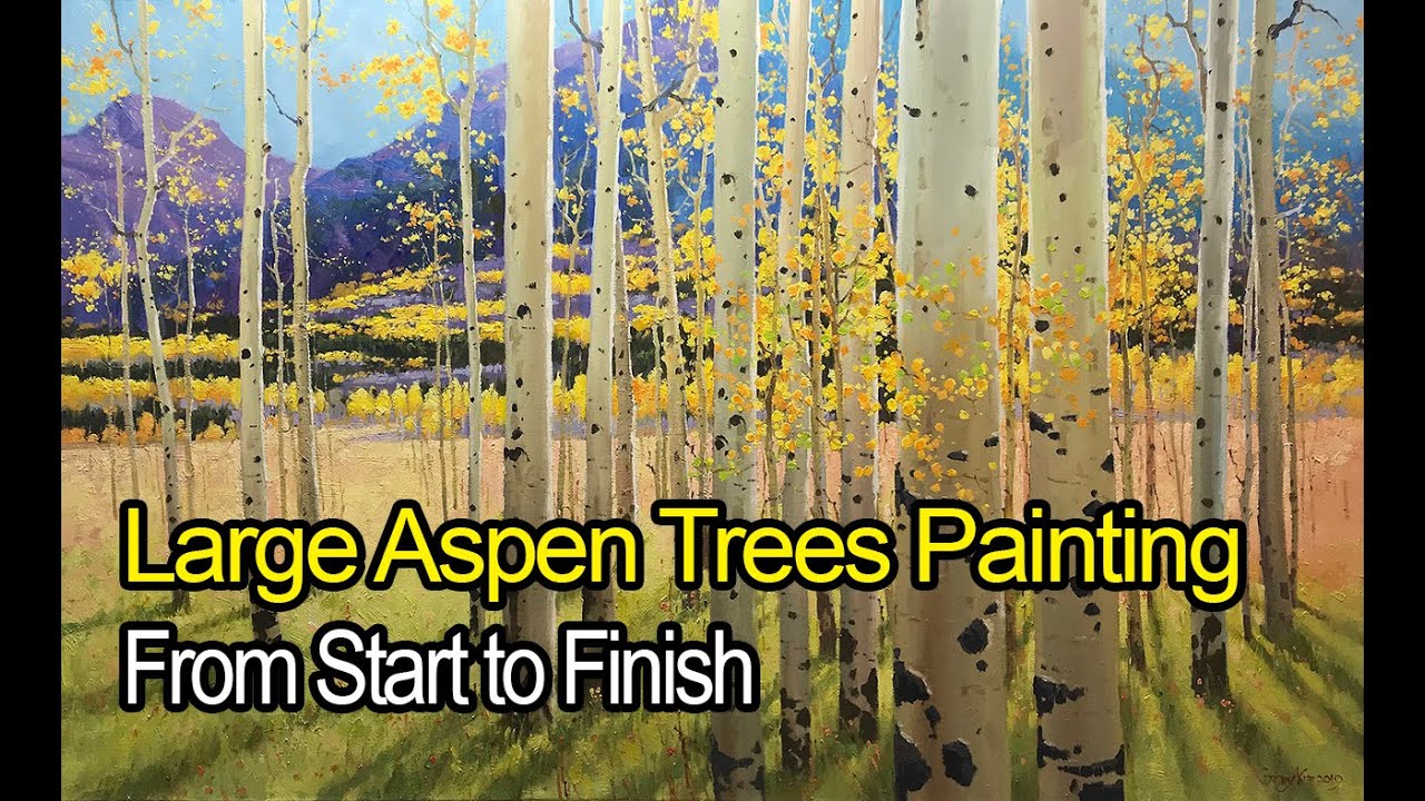 How to paint Aspen Trees from start to finish