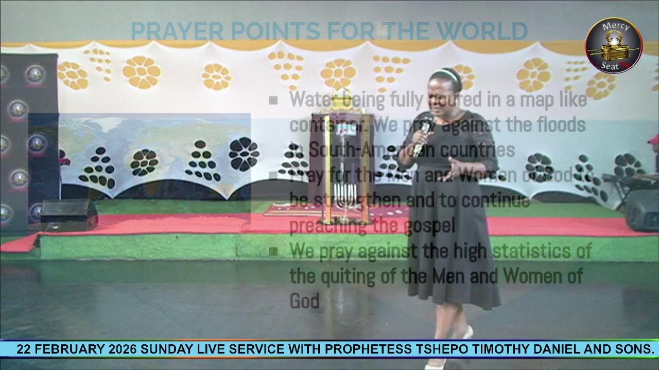 22 FEBRUARY 2026 SUNDAY LIVE MORNING PRAYER SERVICE WITH PROPHETESS TSHEPO TIMOTHY DANIEL AND SONS