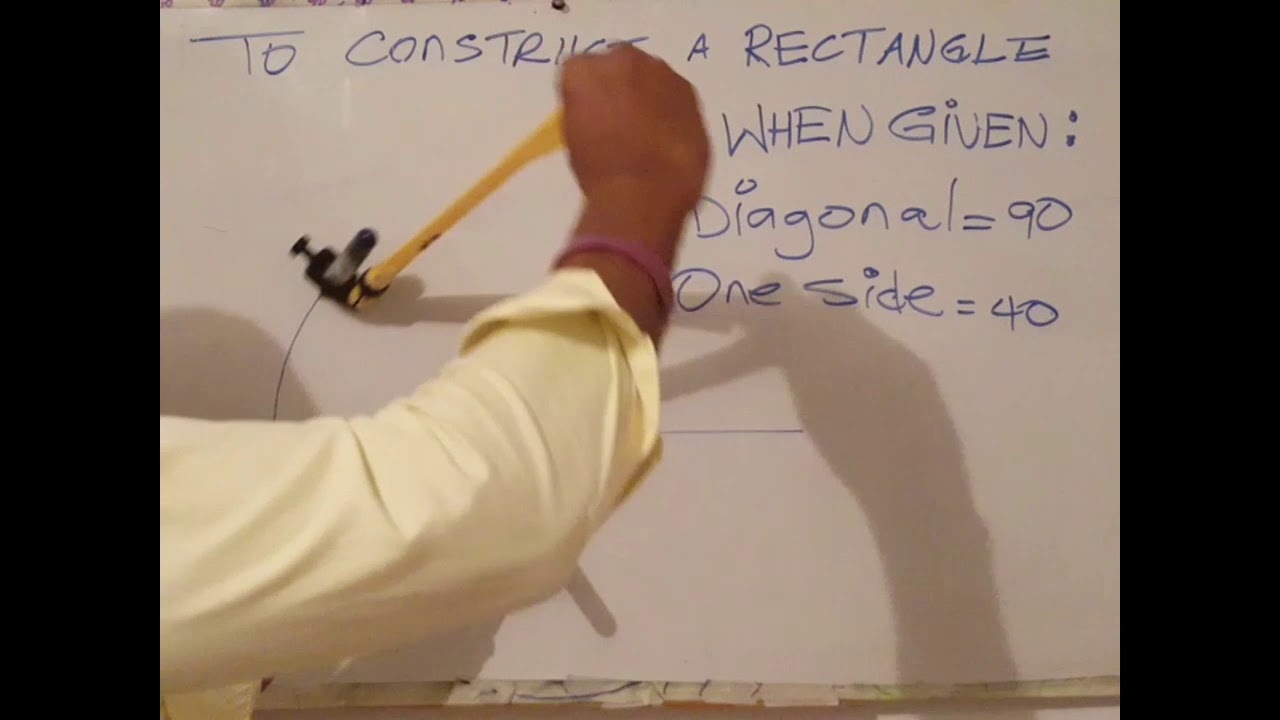 To construct a rectangle when given diagonal and one side
