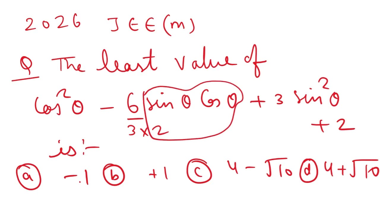 JEE MAIN 2026 PYQ 2 MATHS TRIGONOMETRY