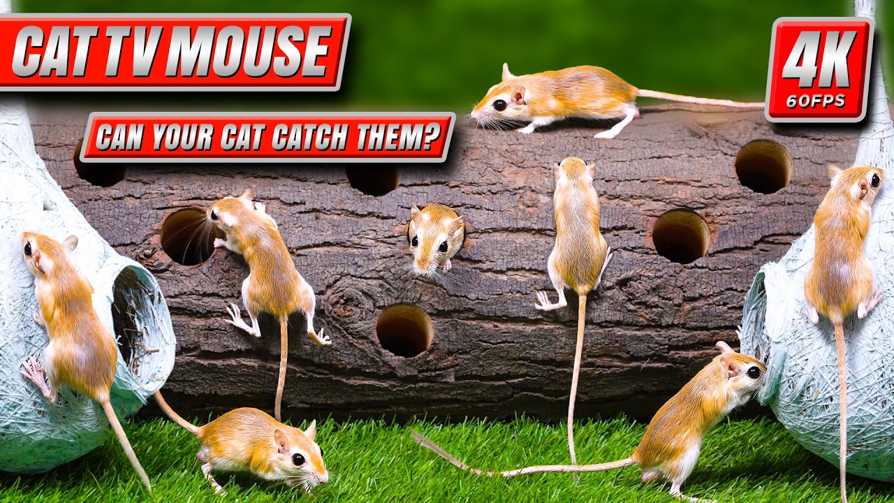 Cat TV Mouse — Real Mice & Gerbils Climb, Chase & Hide | 8 Hours Pure Cat Entertainment (4K 60FPS)