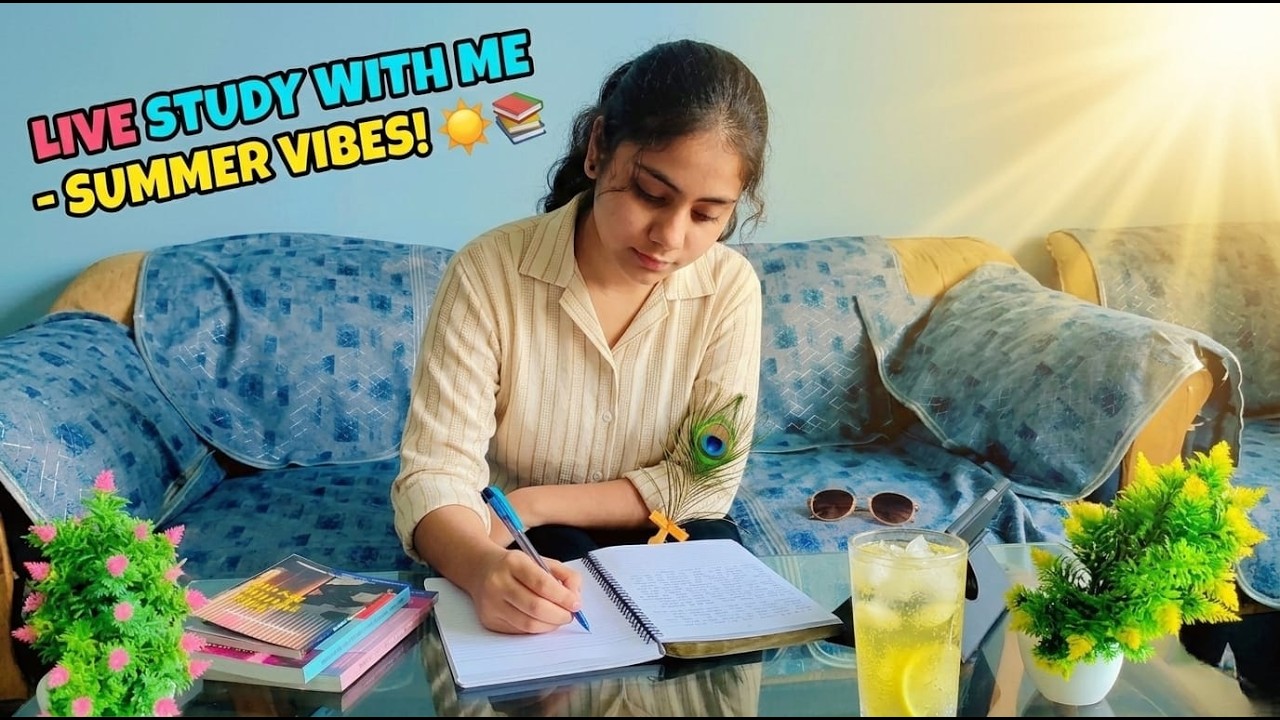 ✨DAY 103 -12 Hours(Part 2- 8 hrs) LIVE Studywithme | Pomodoro 60/10 | Summer time