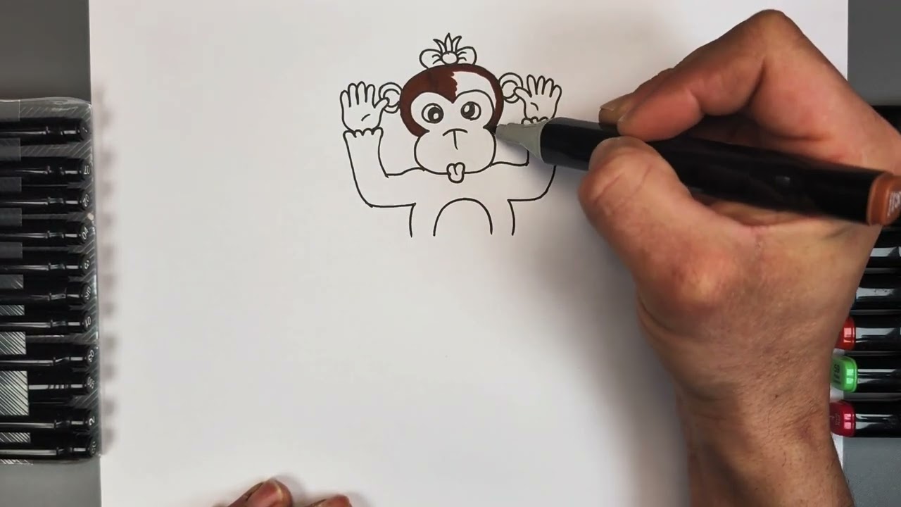 How to Draw a Cute Monkey | Easy Drawing for Kids