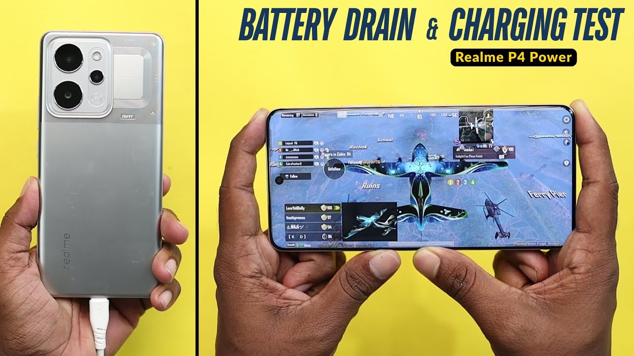 Realme P4 Power BGMI Battery Drain Test 100% - 0% | Charging Test 0% - 100%