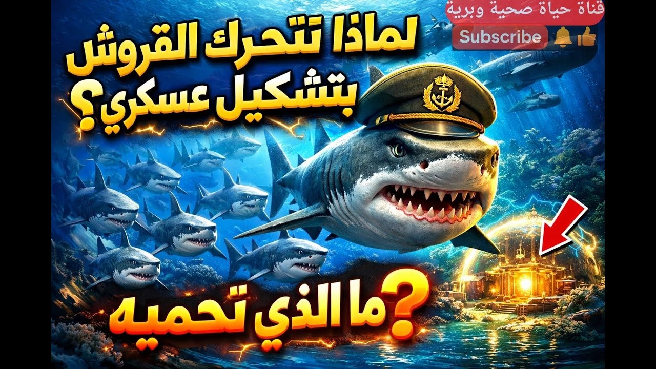 لماذا تتحرك القروش بتشكيل عسكري؟ ما الذي تحميه؟🦈