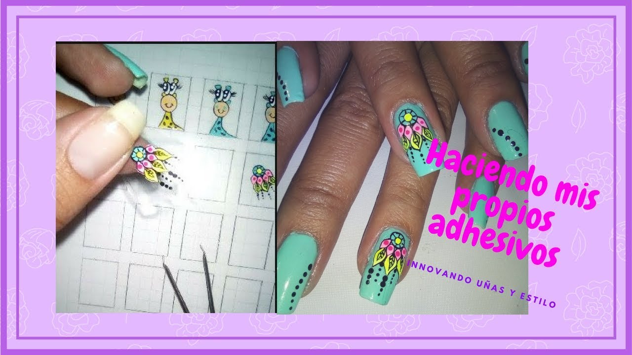 Como hacer stickers caseros  para uñas paso a paso 💅💅