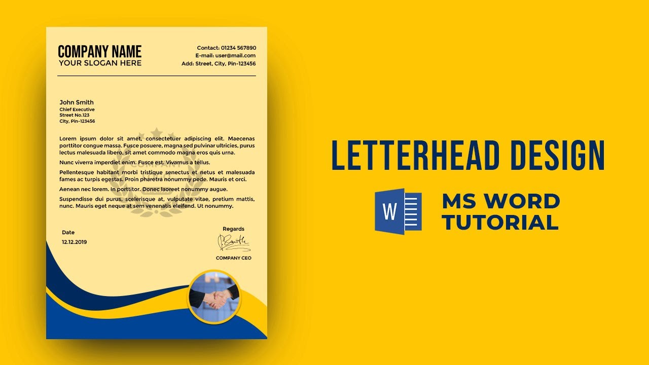 Business Letterhead Design Tutorial | Microsoft Word Letterhead Design Format | Letterhead Pad